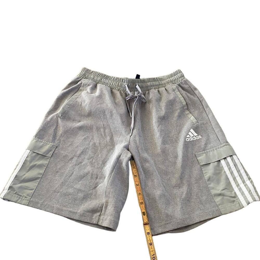 Adidas Men's Gray Drawstring Waist Pull On Cargo Shorts Size Large